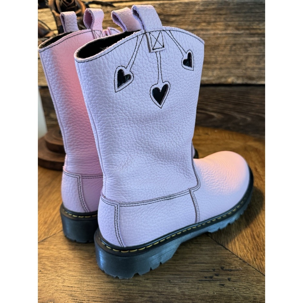 Dr. Martens Bex Heart Boots Kids US 6 Uk Round Toe MidCalf JOBB1550 Pink Leather - Picture 9 of 12